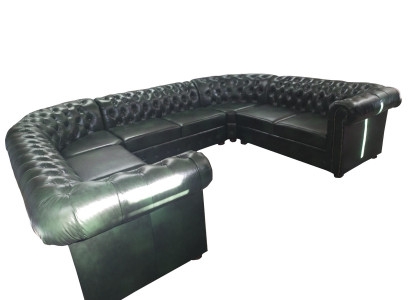 Chesterfield sectional sofa U-shape leather sofa corner sofas leather couch modern new