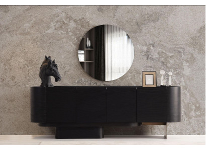 Black dining room furniture stylish sideboard with mirror wood dresser