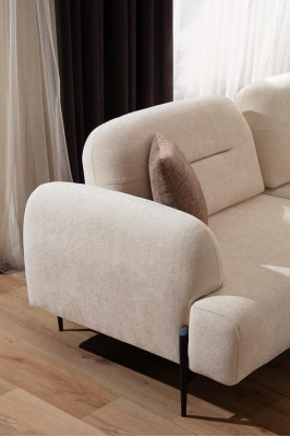 White living room designer suite 3-seater upholstered armchair 2-piece set new