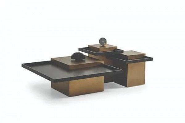 Modern coffee table set living room luxury furniture 3x wooden side tables
