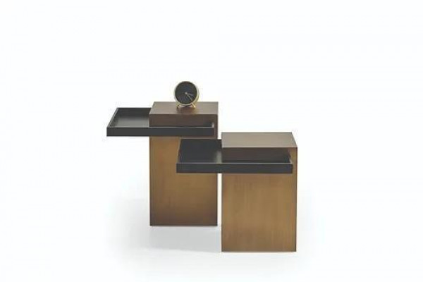 Modern coffee table set living room luxury furniture 3x wooden side tables