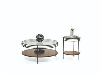 Modern coffee table set designer round table glass table coffee table 2-piece set