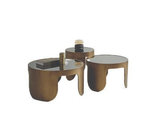 Luxurious Coffee Table Set Designer 3x Coffee Tables Round Table Set
