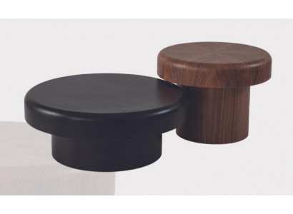 Designer round table set brown-black coffee table living room table new