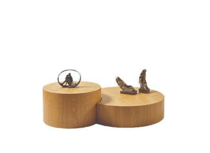 Light brown coffee table, set of 2 round tables, designer coffee table, side table