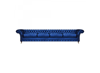 Luxury Modern Seating Furniture Sofa Four-Seater Couch Blue Chesterfield Living Room
