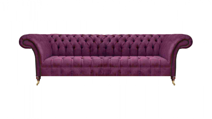 Luxury Textile Furniture Sofa Four-Seater Couch Furnishing Upholstered Furniture Chesterfield