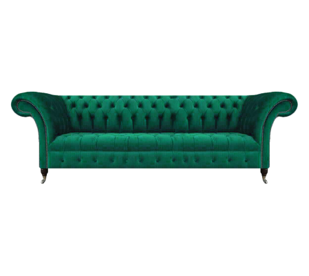 Luxury Sofa Four-seater Couch Chesterfield Green Living Room Seating Furniture New