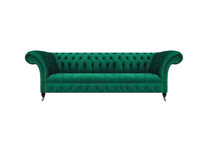Luxury Sofa Four-seater Couch Chesterfield Green Living Room Seating Furniture New