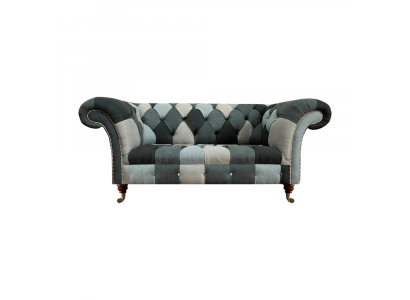 Multicolored luxury sofa two-seater couch living room textile furniture seating Chesterfield