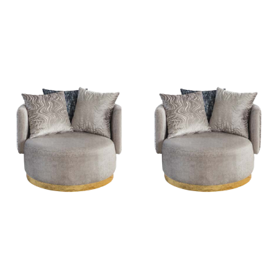Modern Design 2x Armchairs Luxury Single-Seater Upholstered Textile Furniture Single-Seater New