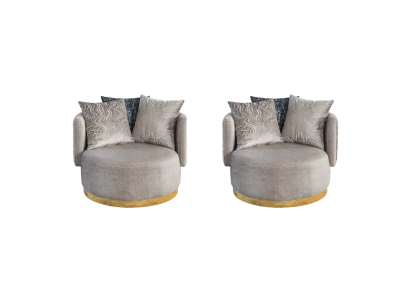 Modern Design 2x Armchairs Luxury Single-Seater Upholstered Textile Furniture Single-Seater New
