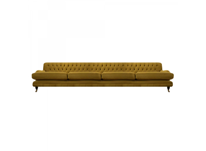 Living room sofa four-seater couch furnishings fabric upholstered furniture Chesterfield