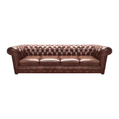 Living room sofa four-seater couch upholstered leather sofa Chesterfield