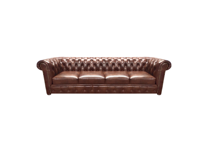 Living room sofa four-seater couch upholstered leather sofa Chesterfield
