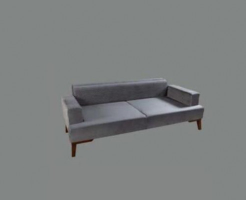Elegant gray couch three-seater sofa living room seating furniture velvet