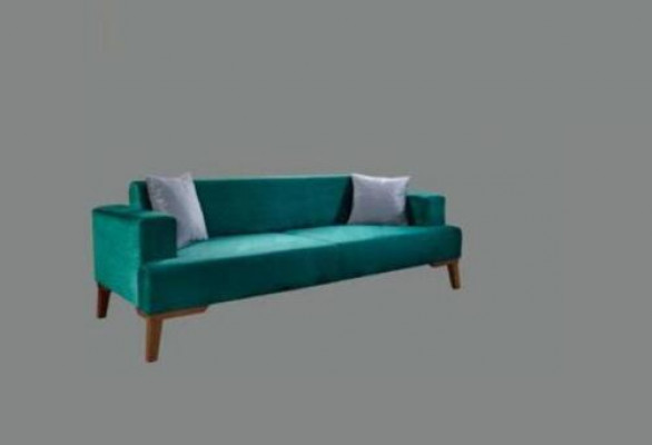 Elegant turquoise couch three-seater sofa living room seating furniture velvet