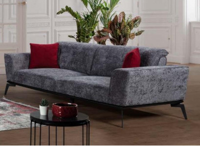 Sofa 3-seater sofas fabric gray textile upholstery living room textile gray