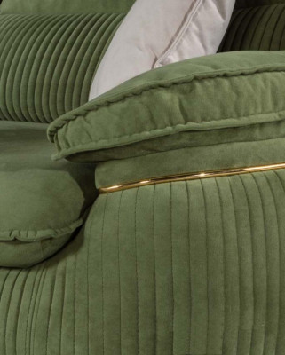 Modern textile sofas 3-seater couch upholstered furniture color green