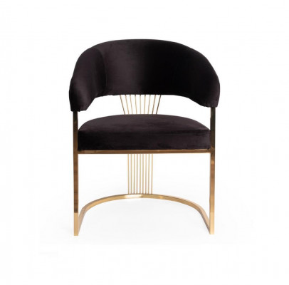 Designer black single-seater luxurious stainless steel chair stylish upholstered chair