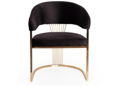 Designer black single-seater luxurious stainless steel chair stylish upholstered chair