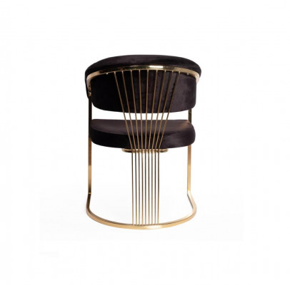 Designer black single-seater luxurious stainless steel chair stylish upholstered chair