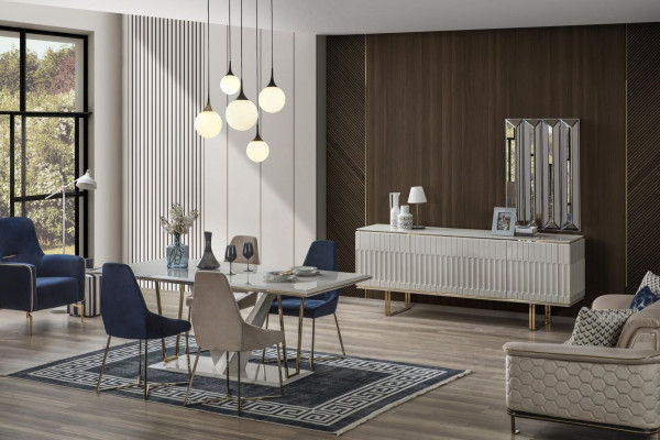 Dining set, dining room, dining table, sideboard, dining chair, dining group, dining nook, 6-piece set