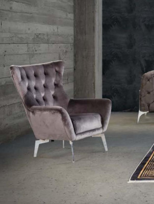 Sofa set taupe armchair three-seater 331 seating set Chesterfield