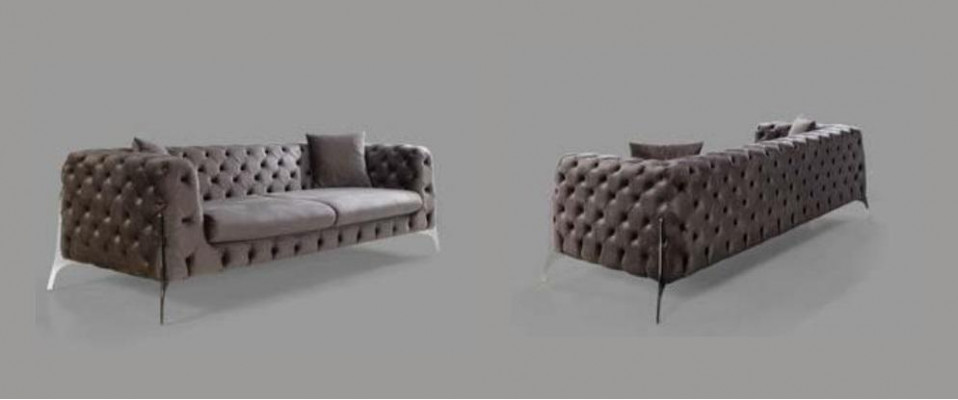Sofa set taupe armchair three-seater 331 seating set Chesterfield