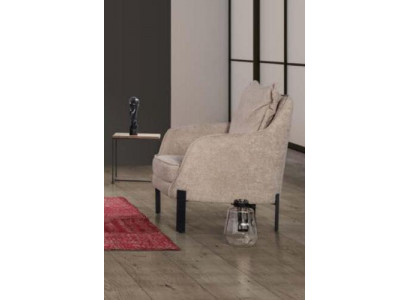 Modern armchair 1 seat living room fabric polyester style color beige