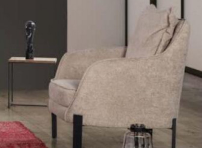 Modern armchair 1 seat living room fabric polyester style color beige