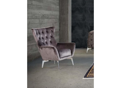 Luxury armchair, single-seater 1-seater upholstered designer textile fabric, modern