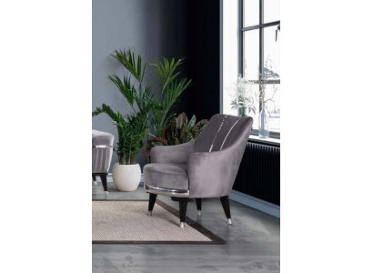 Armchair Single-Seater Sofas Living Room Textile Fabric Furniture Color Gray