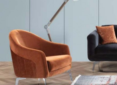 Design sofa armchair couch upholstery 1-seater textile single-seater new brown color