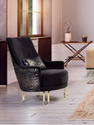 Luxury Design Armchair 1-Seater Textile Lounge Club Upholstered Furniture
