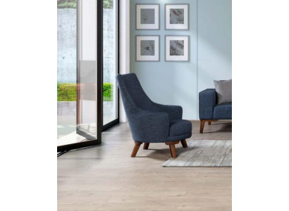 Luxury Upholstered Textile Armchair Single-Seater Sofa Upholstered Furniture Blue