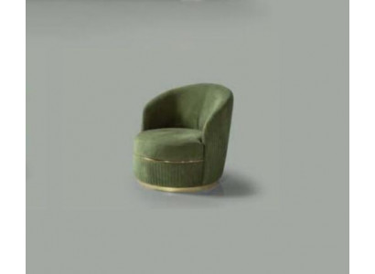 Modern round armchair single seater upholstered designer textile fabric