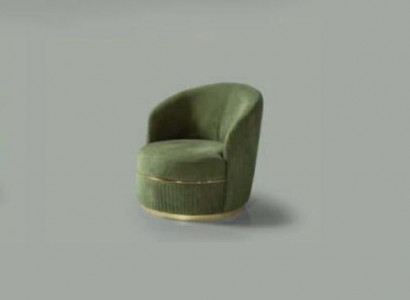 Modern round armchair single seater upholstered designer textile fabric