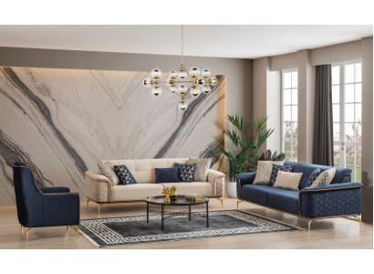 Sofa set set sofas sofa armchair three-seater 3+3+1 seater fabric group new