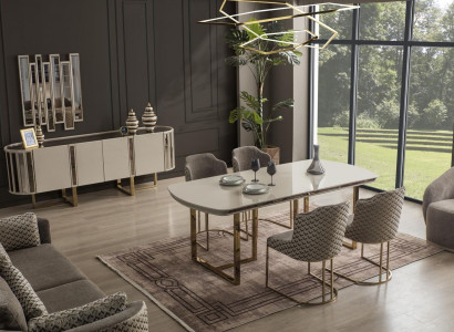 Dining room suite dining table chair sideboard table tables chairs modern set 6-piece