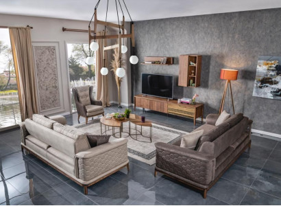 Sofa set Sofa Luxury Set Sofas Armchair 3+1 Seater Fabric Modern Design New