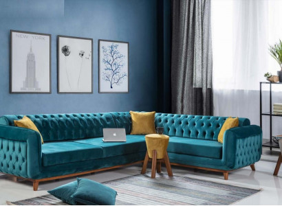 Corner sofa L-shape textile luxury sofa living landscape upholstered couch furniture