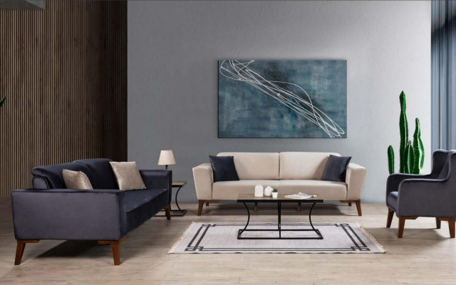 Sofa set 3+3+1 seater sofa couch set fabric armchair living room