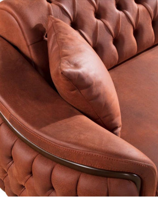 Sofa Set Complete Sofa Suite Sofa Armchair Orange 3+3+1 Seat Furniture