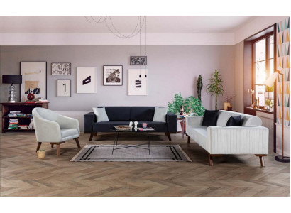 Luxury sofa set three-seater 3+3+1 seat fabric sofa armchair textile style