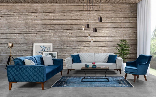Sofa set 3+3+1 seater complete sofa armchair textile sofa set 3-piece