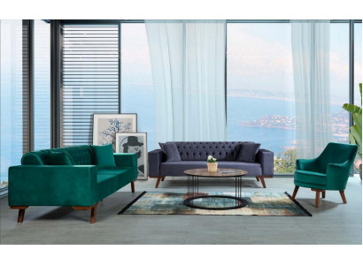 3+3+1 seating sofa set living room style couch sofa purple turquoise