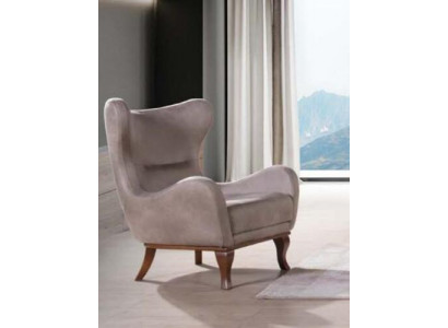 Modern armchair, single-seater designer, 1-seater, upholstered fabric, beige.