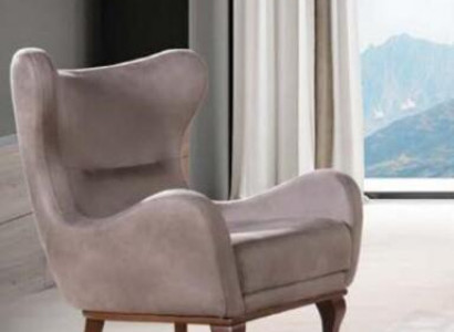 Modern armchair, single-seater designer, 1-seater, upholstered fabric, beige.