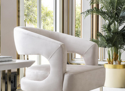 Armchair Beige Living Room Design Elegant Furniture Modern 1-Seater Armchair Beautiful New